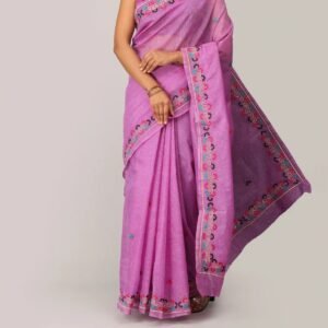 Lavender Bloom Embroidered Saree